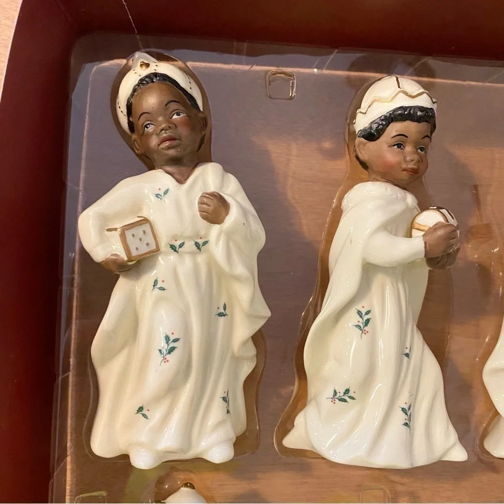 Ceramic African American Nativity Set Jesus Mary Joseph Christmas Decor
